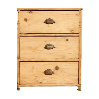 Ancien petit buffet / Meuble de métier de coiffeur en sapin