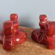 Bougeoirs en céramique artisanale bordeaux