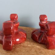 Bougeoirs en céramique artisanale bordeaux