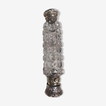Double perfume bottle in crystal and silver Baccarat