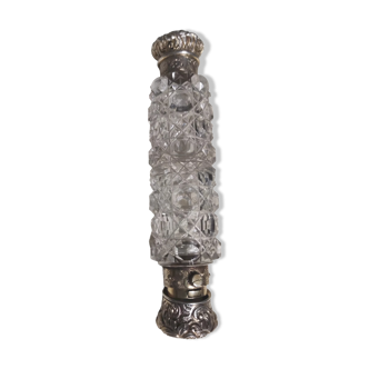 Double perfume bottle in crystal and silver Baccarat