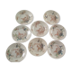 8 flat flowery plates country décor Lunéville Cornflower