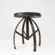 Industrial Black Metal Stool with Frame, France  1920s