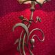 lampe bronze art nouveau avec tres belle opaline , lucien gau ,54x25
