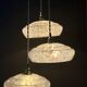 Vintage triple suspension lampshade in Clichy glass bench