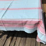 Rectangle tablecloth blue lines lagoon and coral