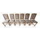 6 chaises de style en chêne massif et tissus