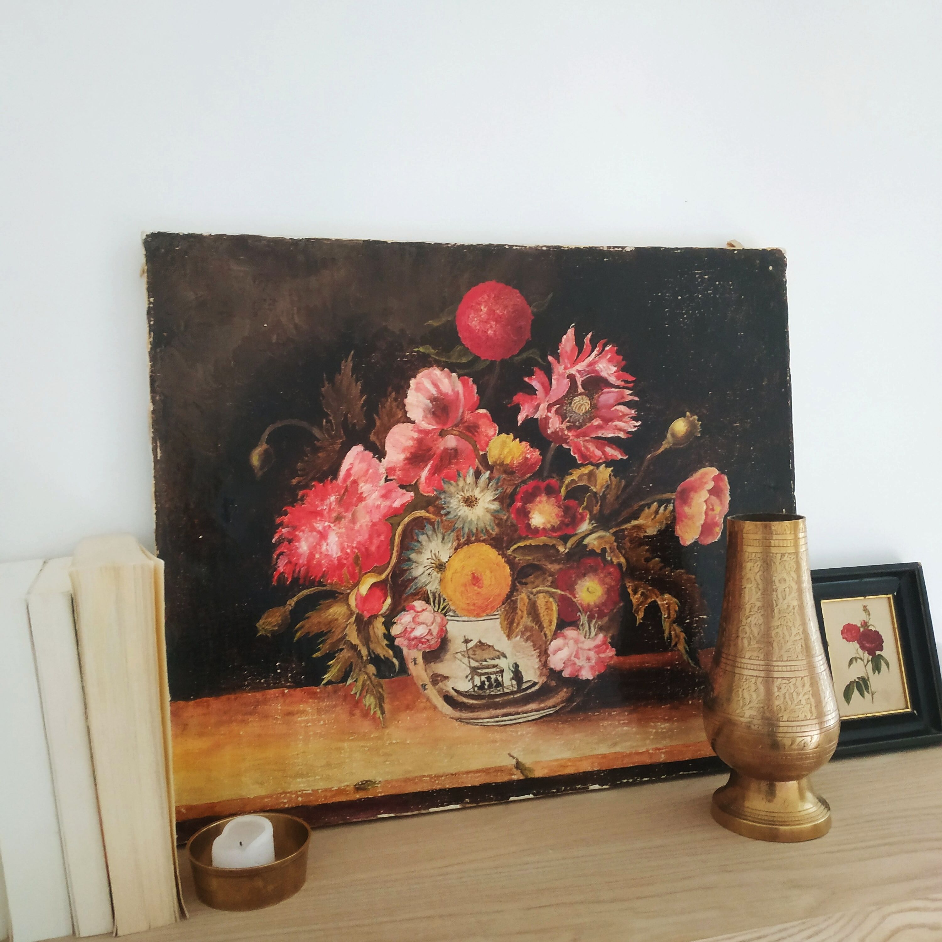 Ancient painting "flowers in a vase of china"