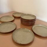 Lot de 12 assiettes plates en grès
