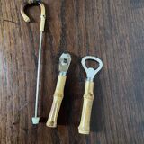 Couverts de service ouvre-bouteilles manches bambou