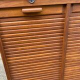Double curtain cabinet in oak