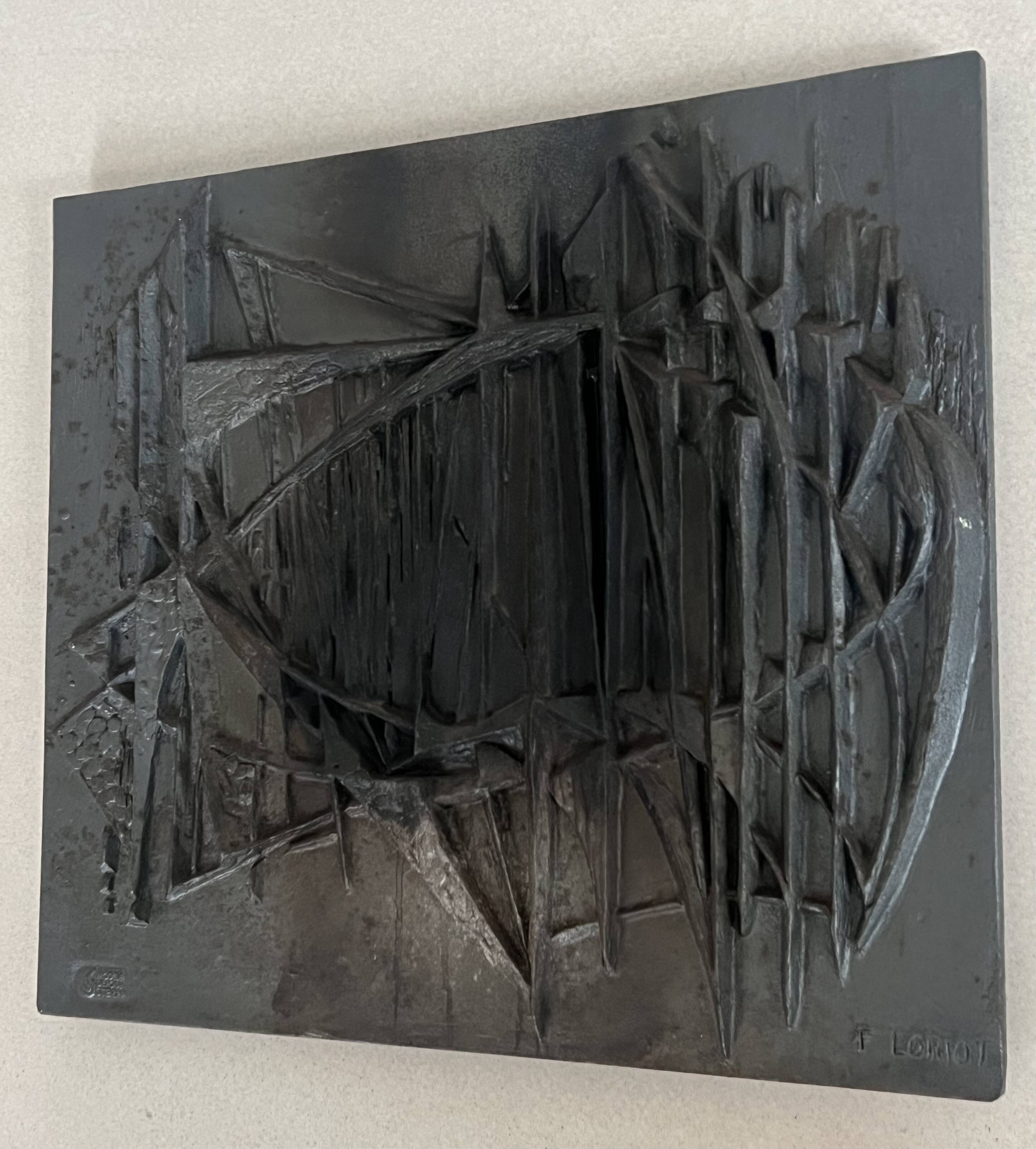 Fireplace plate by designer F. Loriot for Stern, France 1970s