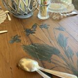 Farmhouse table with turned solid wood legs