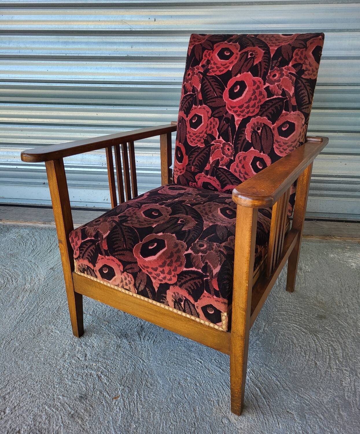 Authentic old vintage reclining relax armchair in very good condition