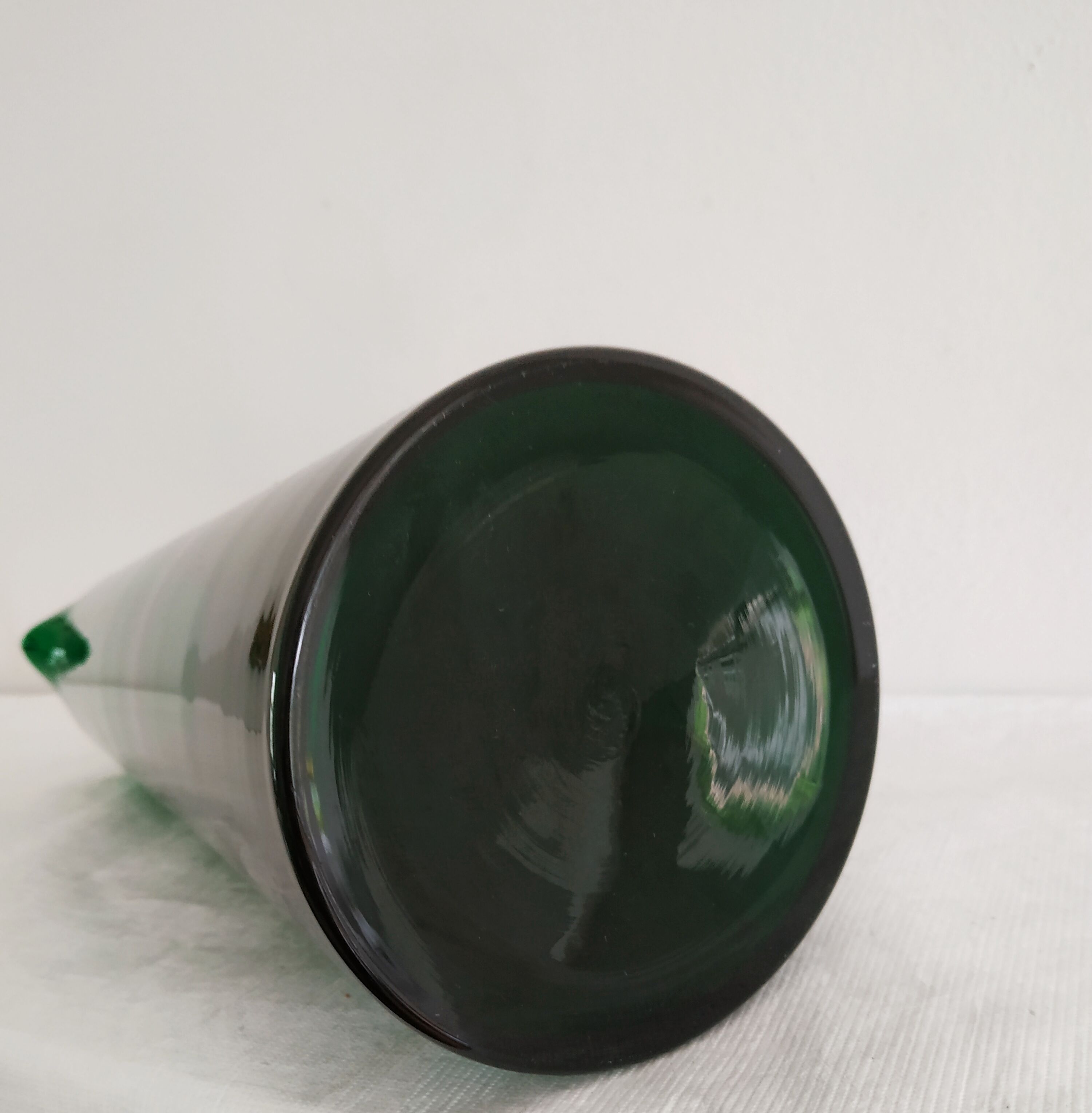 Green glass pitcher