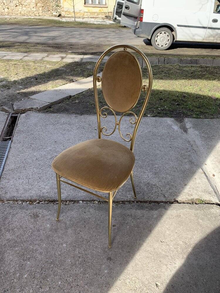 Vintage Paolo Salice set — Smoked glass table and 4 yellow straw chrome metal chairs (set of 5)