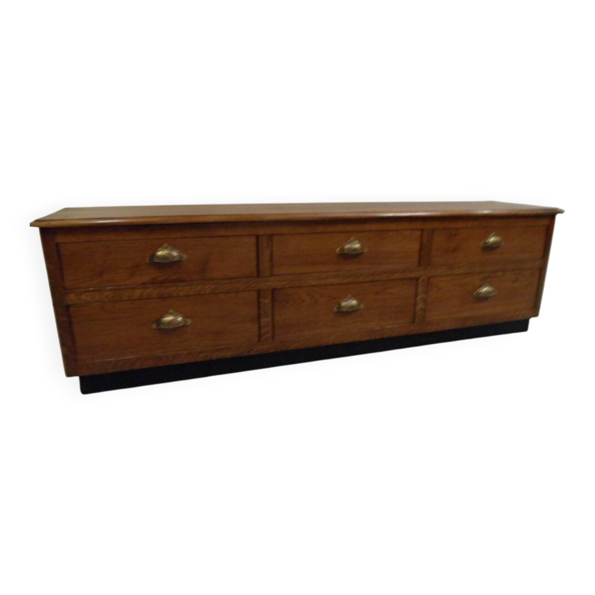 Vintage low TV cabinet from the 1950s with drawers.