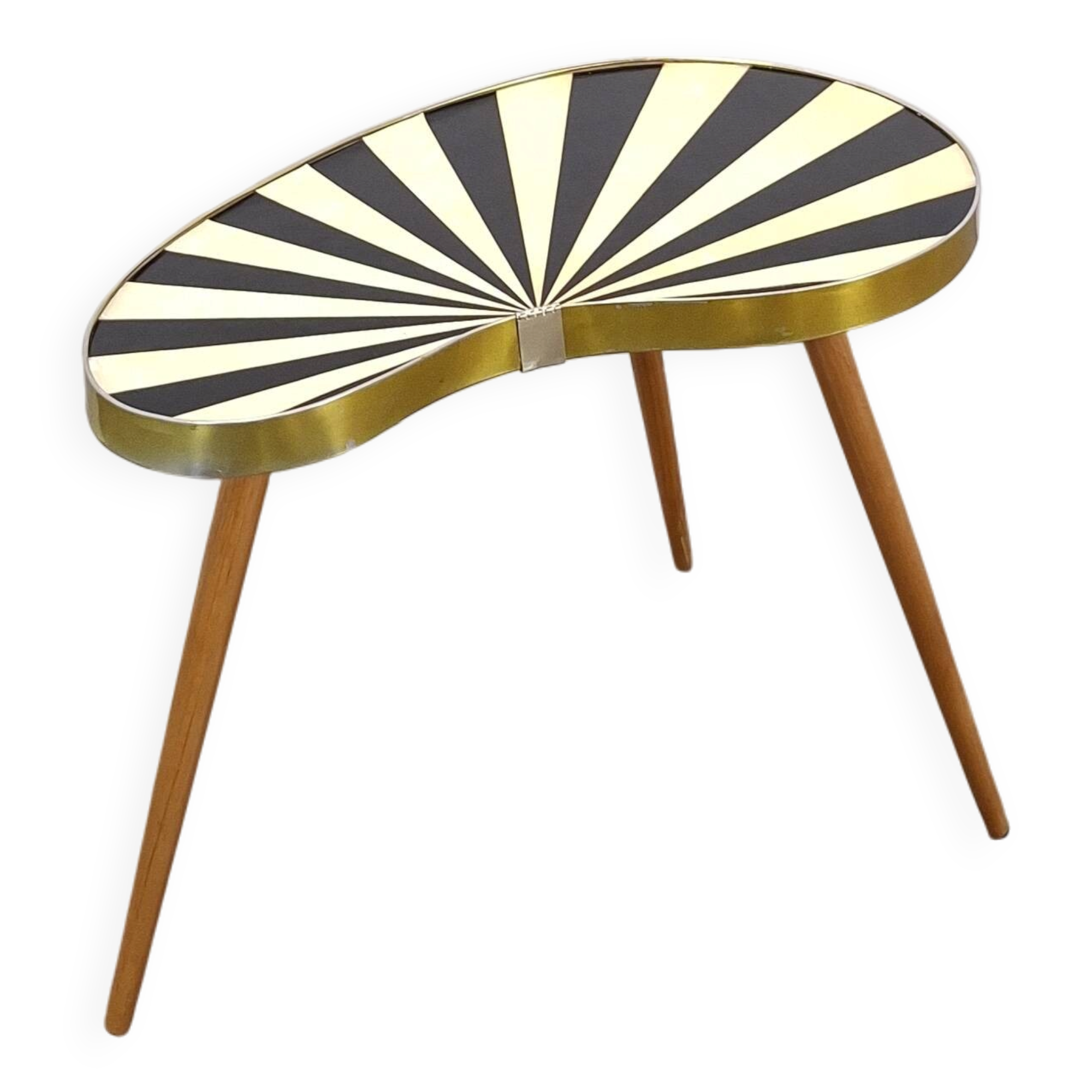 Jaren 50 niervormig zwart wit tafel, plantentafel