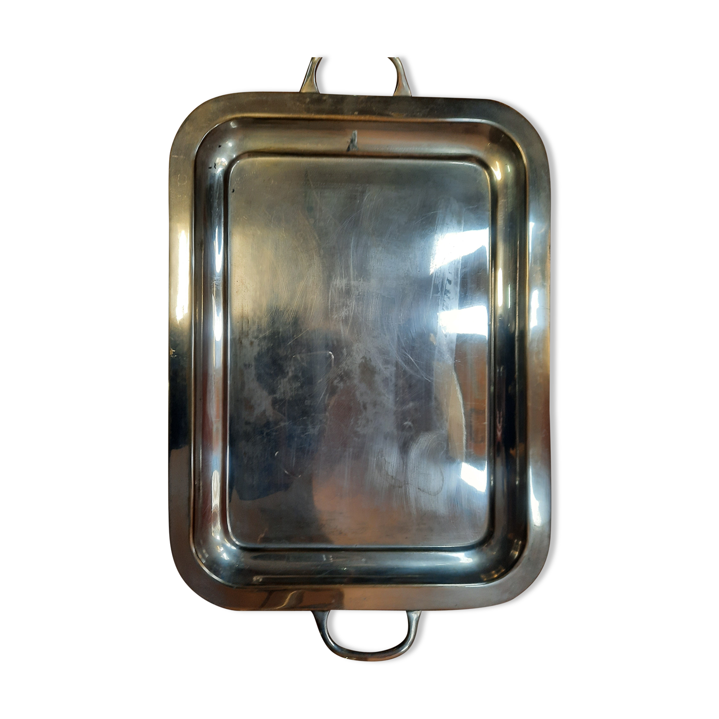 Silver metal tray
