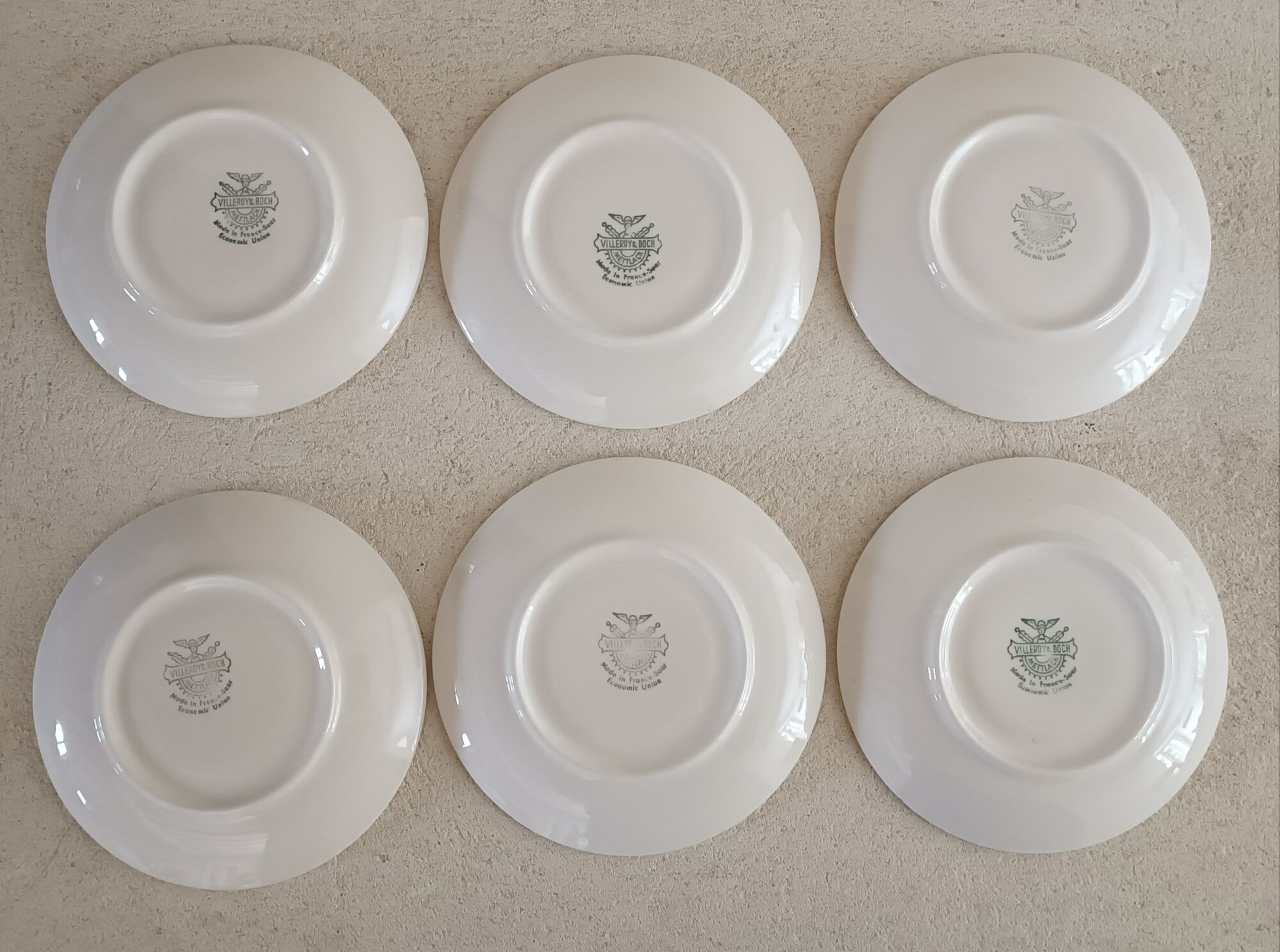 6 saucers and milk jug 1950s Villeroy and Boch Mettlach