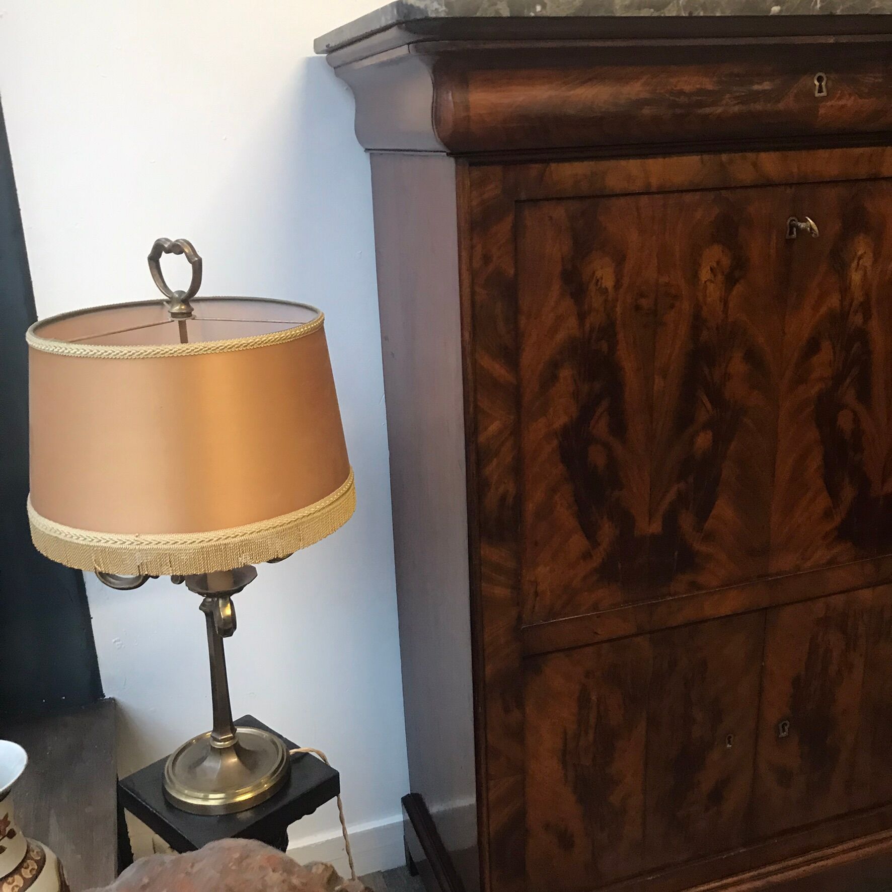 Secrétaire Louis Philippe placage en Acajou de cuba