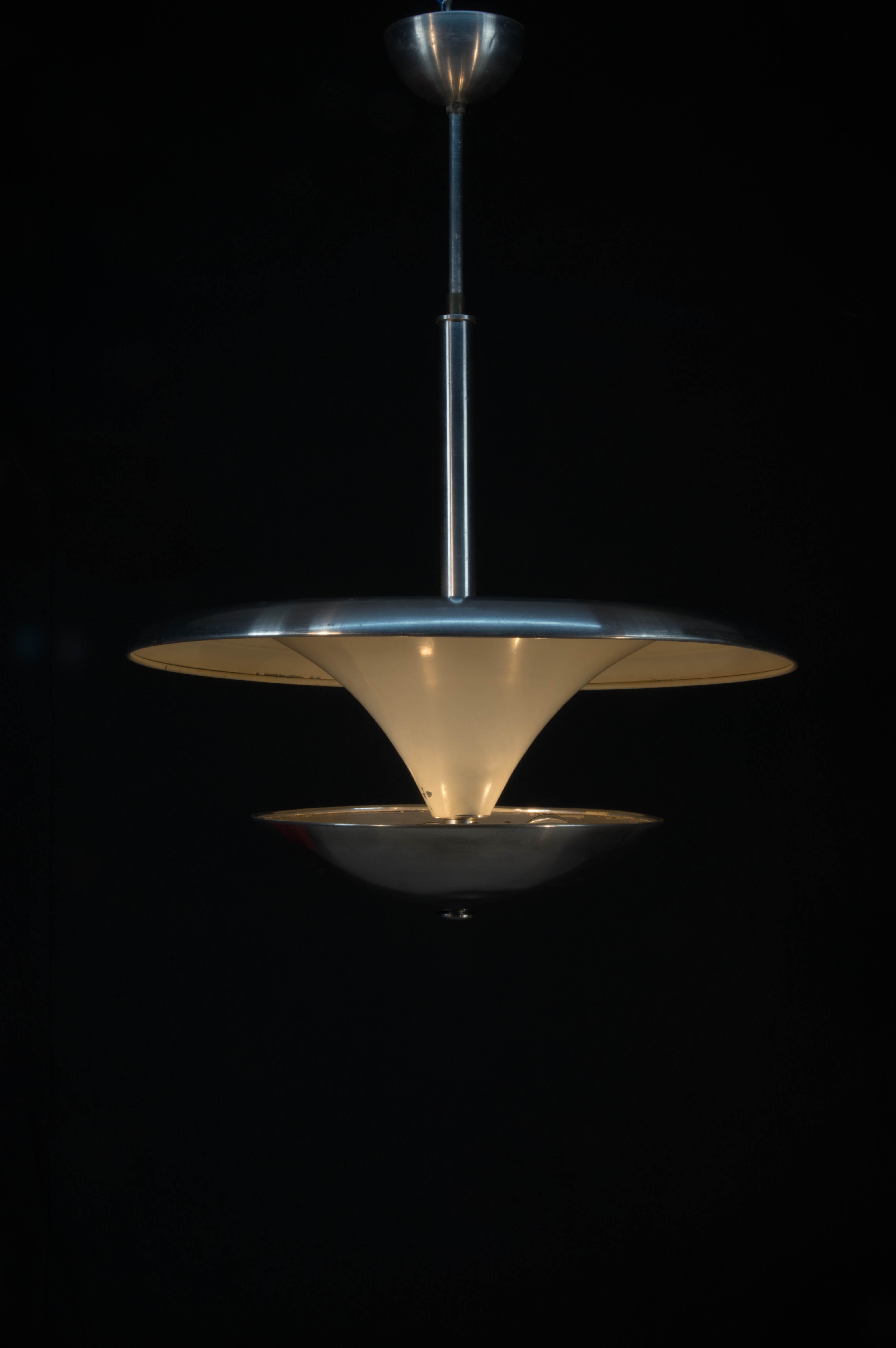 Bauhaus chandelier with indirect light, 1930s