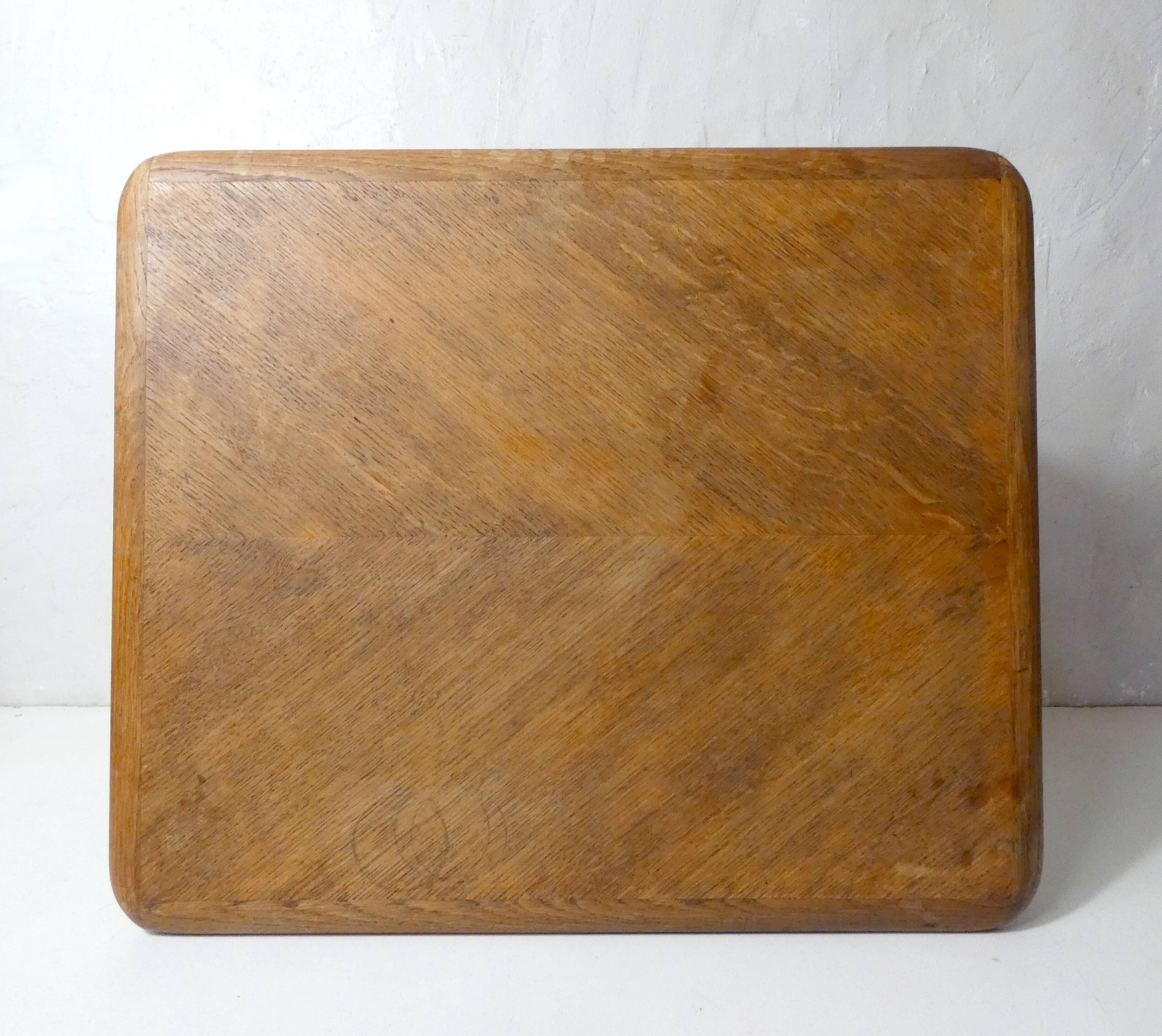 wooden side table with compass legs, 1950s/60s design