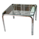 Table basse en verre et chrome design années 70