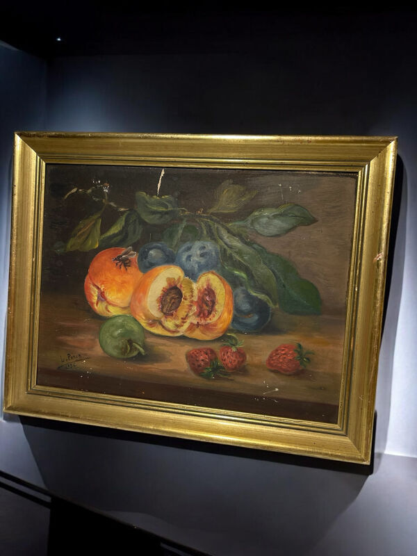 Peinture ancienne réalisée à la main.