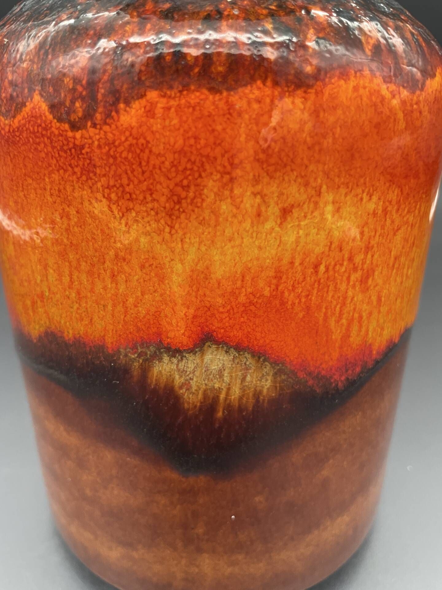 Vintage Jasba Fat Lava vase in orange and red – German ceramic from the year.