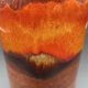Vintage Jasba Fat Lava vase in orange and red – German ceramic from the year.