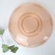 Round pink glass dish, empty pocket or salad bowl, molded glass, art deco