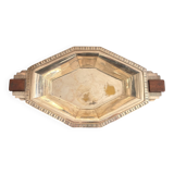 Plateau Flat Basket Bread Fruit Vegetable Art Deco Silver Metal