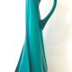 Vase carafe bleu paon opaline soufflée