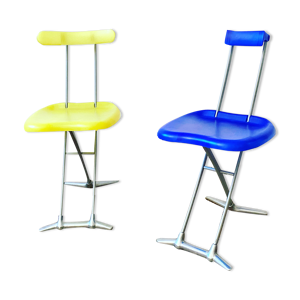 Paire de chaises pliante rondine édition magis design toshiyuki kita vintage années 90