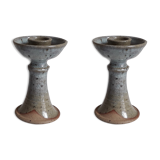 Pair of sandstone candlesticks