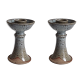 Pair of sandstone candlesticks