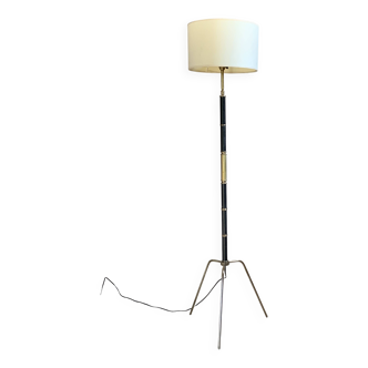 Vintage brass tripod floor lamp