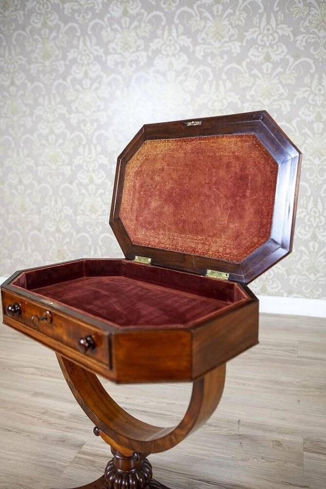 Victorian Mahogany Wood and Veneer Sewing Table, 1850s