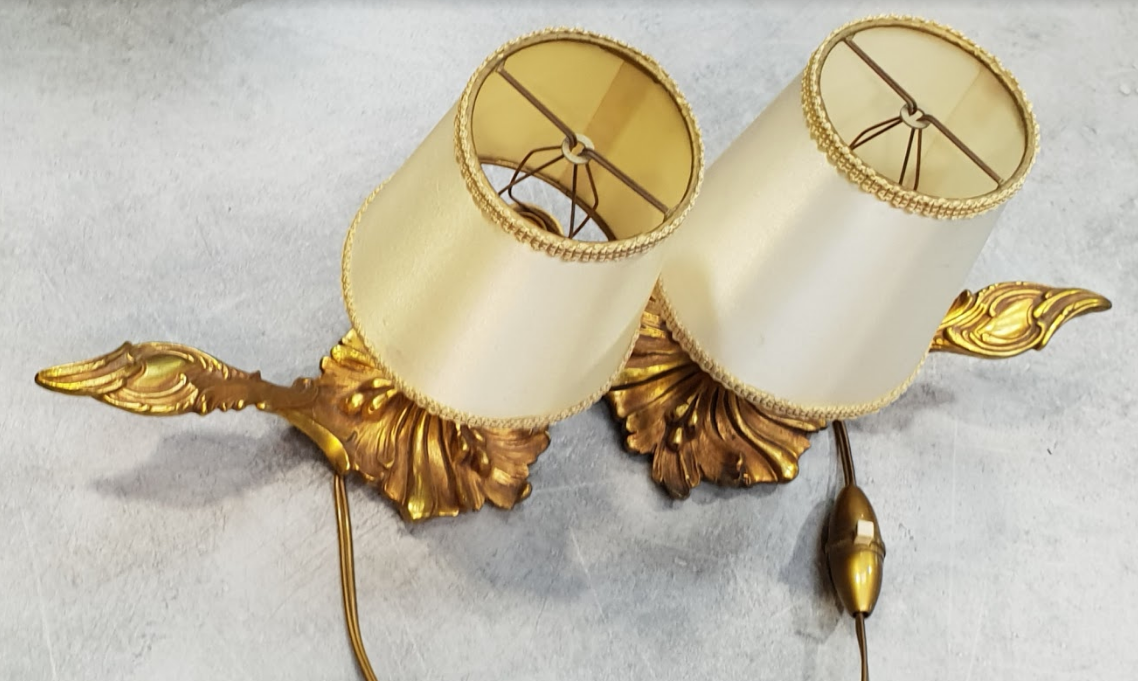 Bedside lamps bronze shabby chic