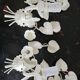 Pair of vintage floral wall sconces in white metal – Florentine style