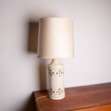 Danish table lamp in beige enamelled stoneware by Bitossi for Bergboms 1960.