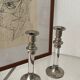 Paire de bougeoirs design en lucite et métal, années 60