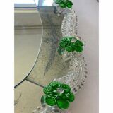 Venetian Murano Glass Oval Floral Wall Mirror – Hand-Carved Italian Art