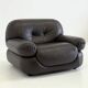 Dark brown leather Sapporo armchair for Mobil Girgi
