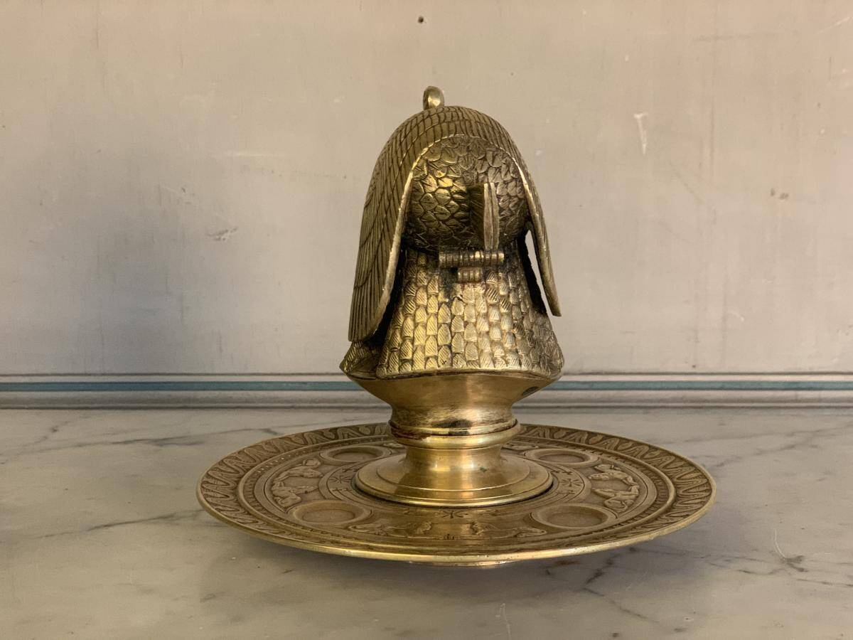 Gilded bronze inkwell, Egyptomania