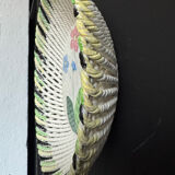 Woven ceramic fruit bowl from the 1950s