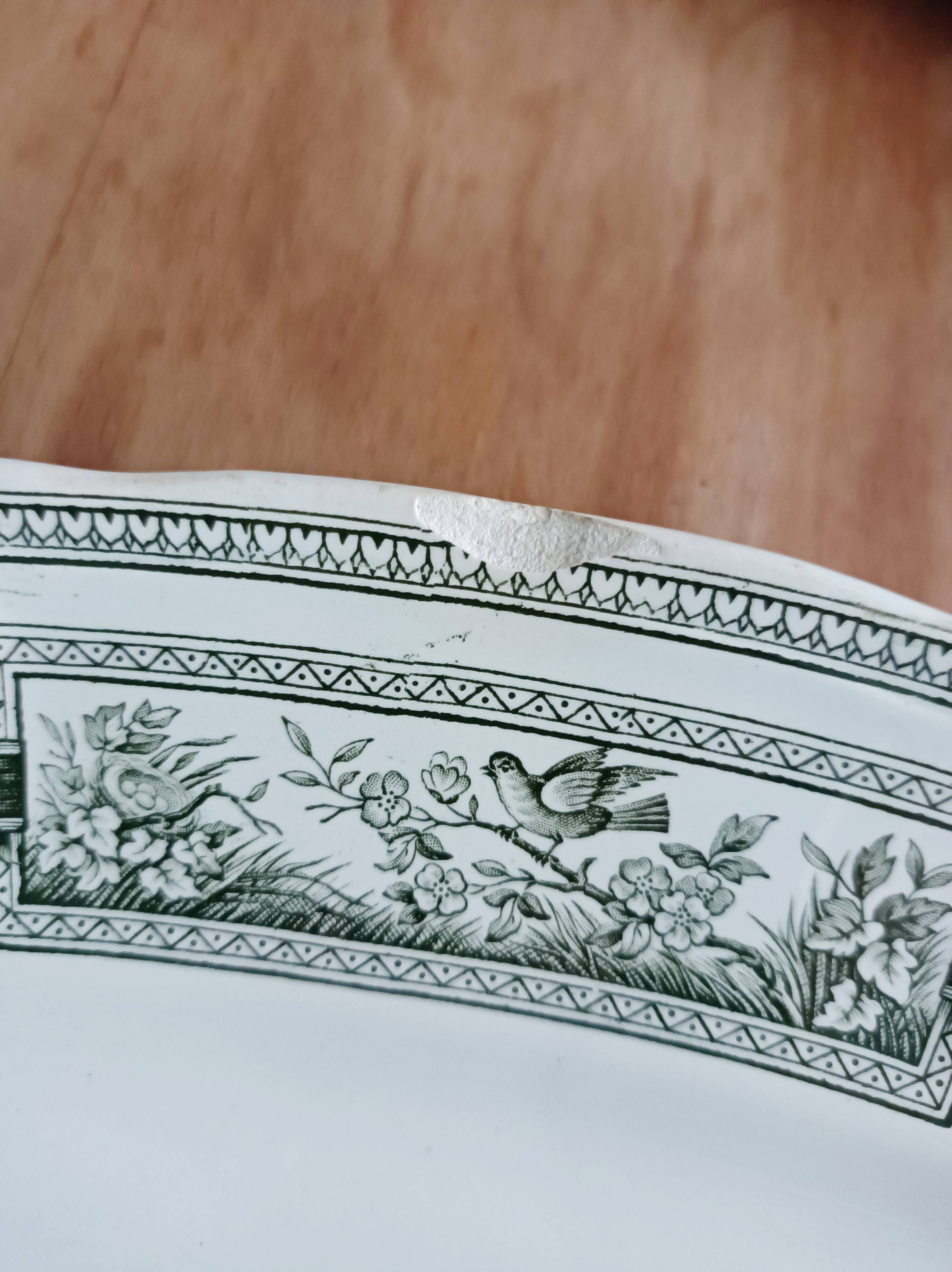 Oval ironstone platter from Saint Amand and Hamage, Medallion