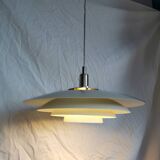 White pendant light, Scandinavian, space age, Poulsen style, 1990.