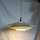 White pendant light, Scandinavian, space age, Poulsen style, 1990.